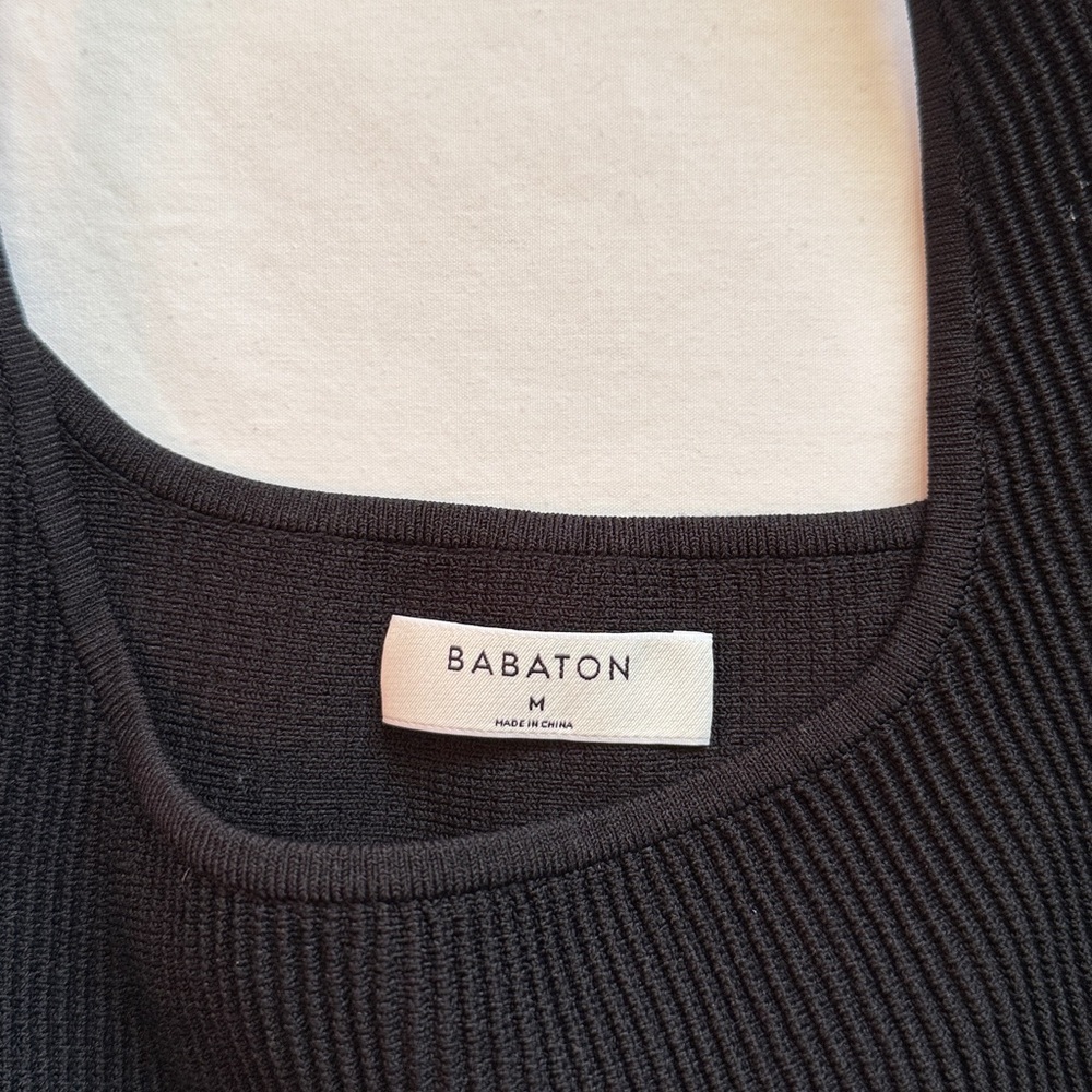 Aritzia Babaton Black Ribbed Crop Top - Picture 3 of 8